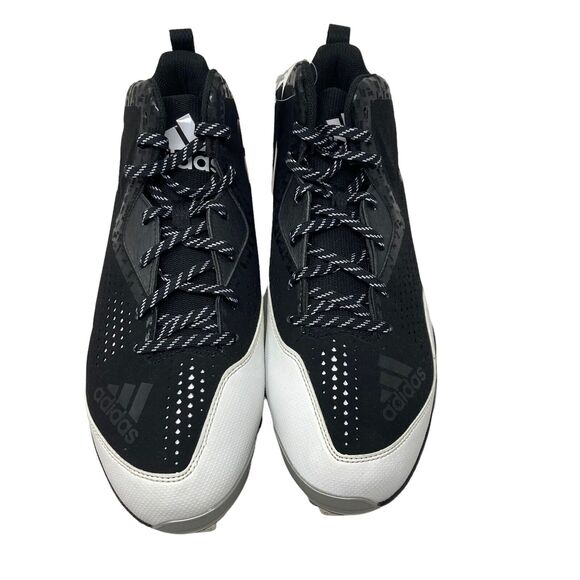 Adidas Power Alley 4 Mid Metal Baseball Cleats 12 US mens q16575 Black white main image 8